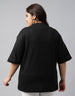 Black Plain Plus Size Oversized T-shirt