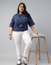 Paisley Navy Plus Size Oversized T-shirt