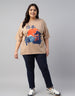Nature Beige Plus Size T-shirt