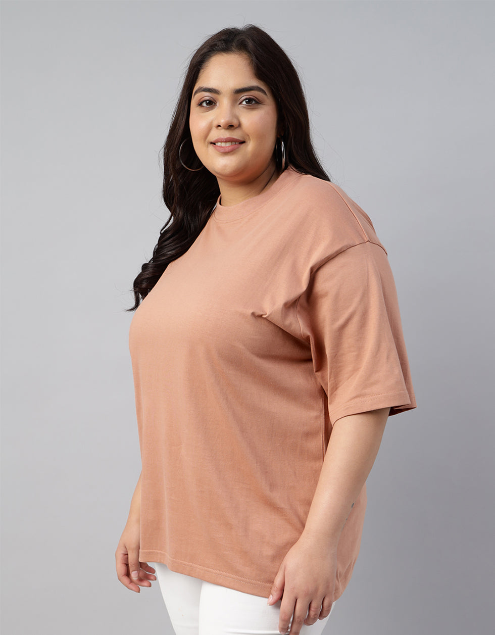 Cork Plain Plus Size T-shirt