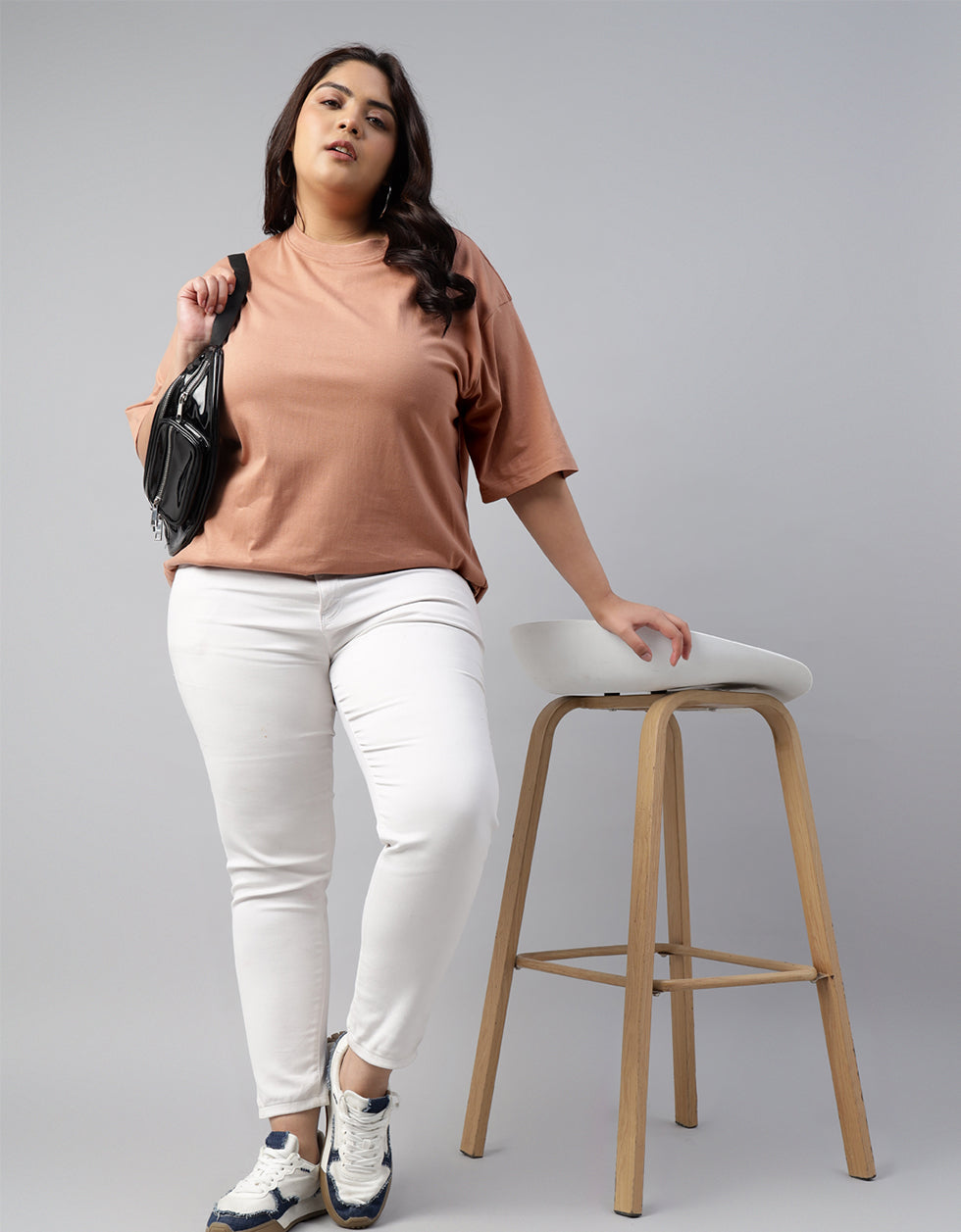 Cork Plain Plus Size T-shirt