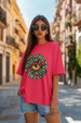 Want The Truth Magenta Oversized Fit Graphic T-Shirt