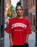 Juneberry Original Red Oversized Fit Graphic T-Shirt