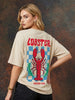 Lobster Swanwhite Oversized Printed T-Shirt