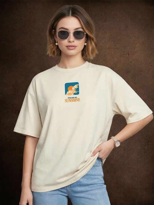 Sunshine Swanwhite Oversized Graphic Printed T-Shirt