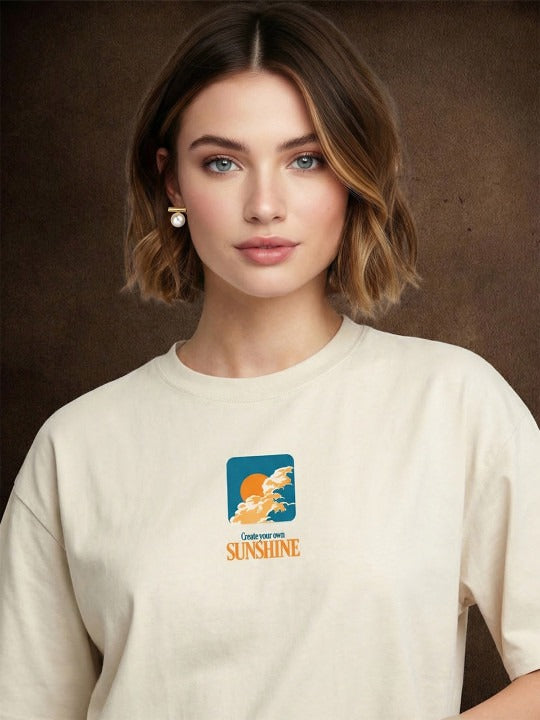 Sunshine Swanwhite Oversized Graphic Printed T-Shirt