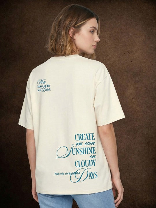 Sunshine Swanwhite Oversized Graphic Printed T-Shirt