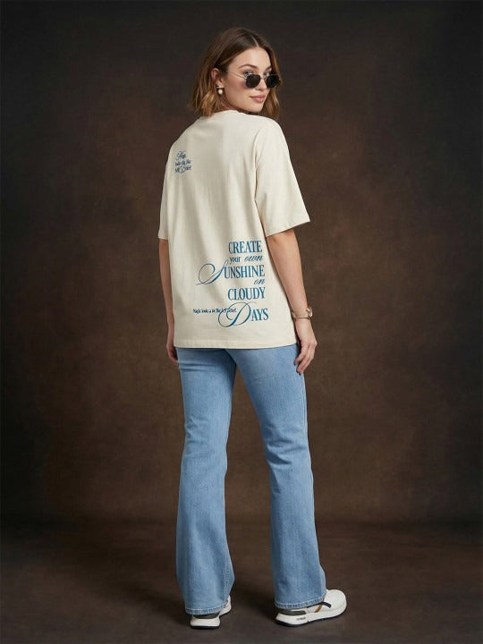 Sunshine Swanwhite Oversized Graphic Printed T-Shirt