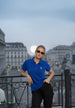 Sweet Bow Blue Regular Fit Premium Pique Lycra Polo T-Shirt