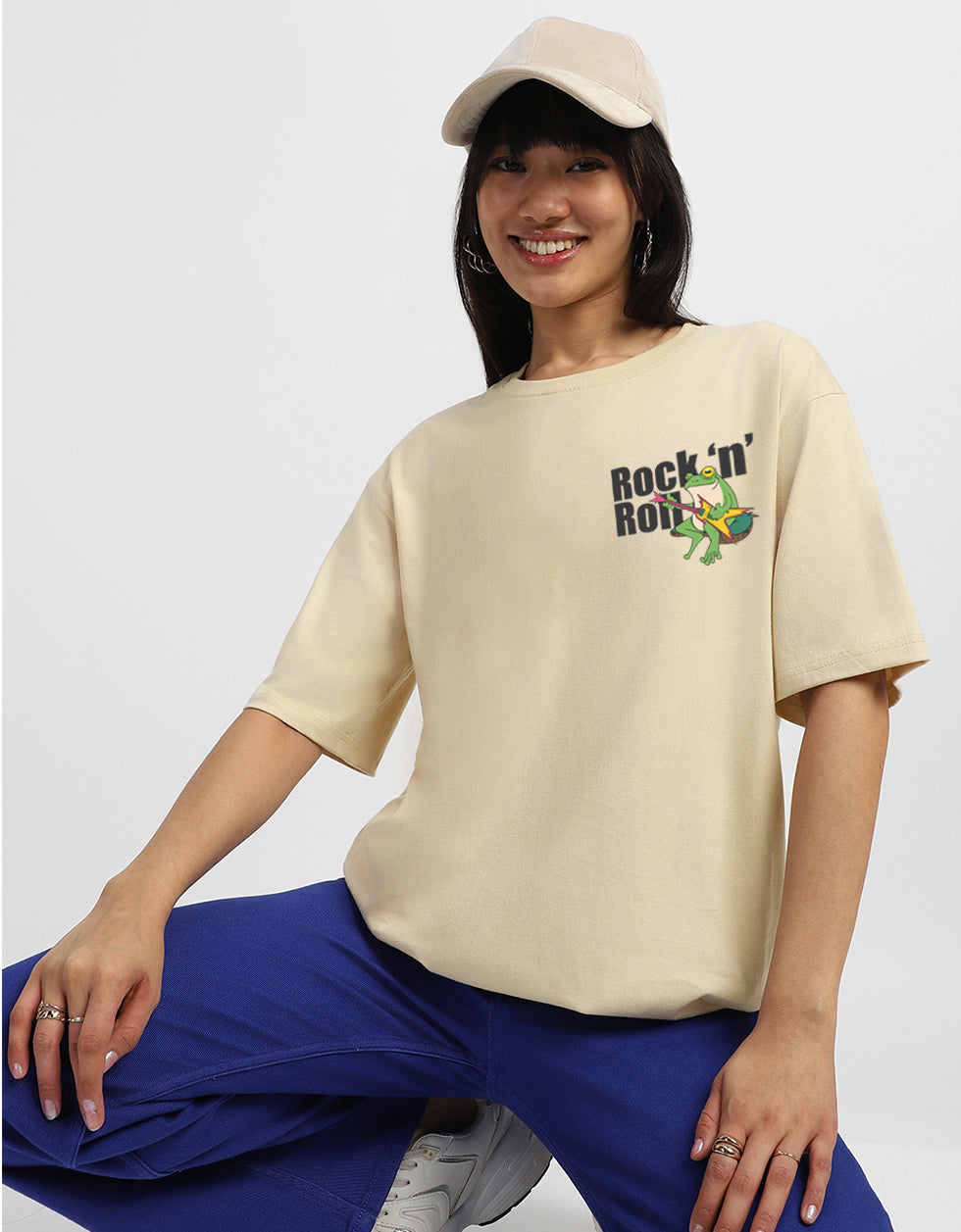 Rock & Roll Swanwhite Oversized Graphic T-Shirt