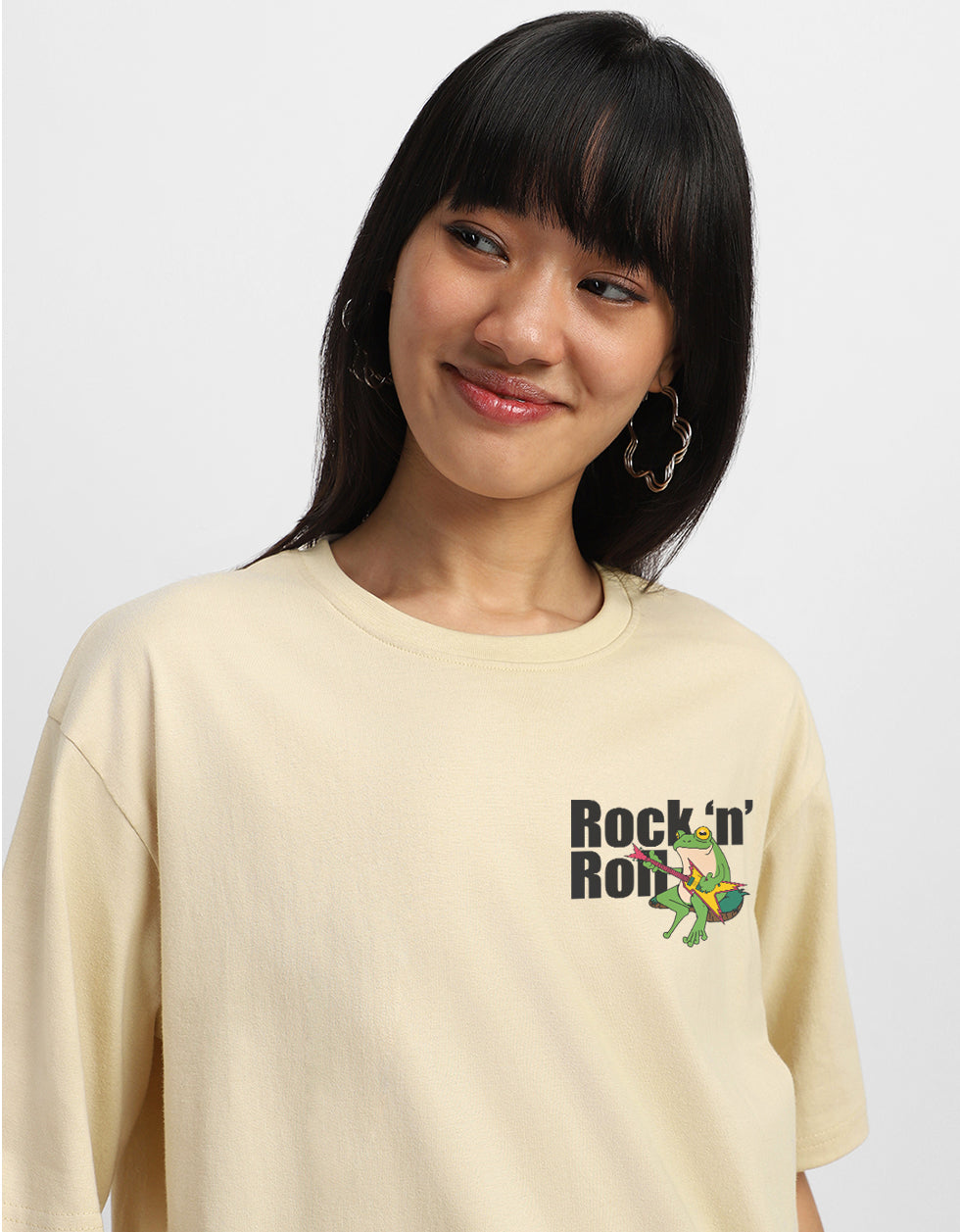 Rock & Roll Swanwhite Oversized Graphic T-Shirt