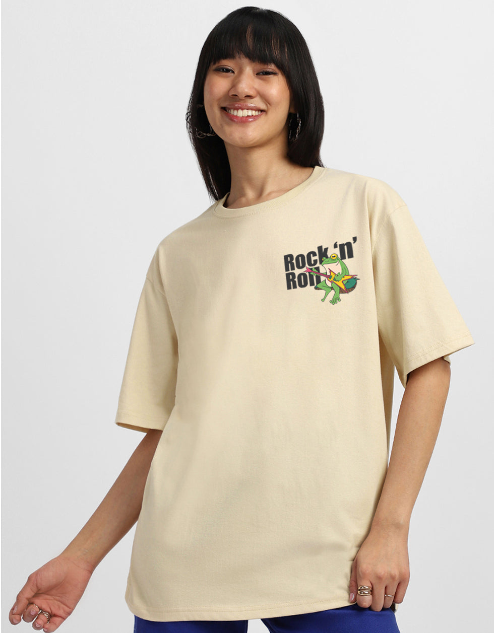 Rock & Roll Swanwhite Oversized Graphic T-Shirt