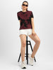 Maroon Regular Fit Graphic T-Shirt