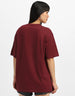 California Maroon Oversized Typographic T-Shirt