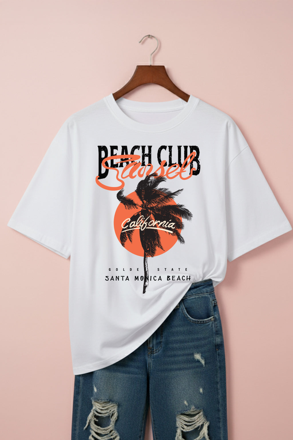 Beach Club White Plus Size T-shirt