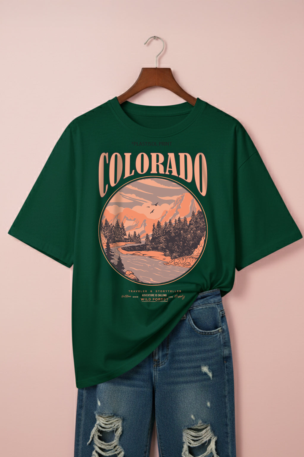 Colorado Green Plus Size Printed T-shirt