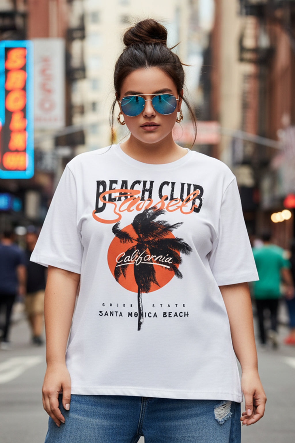 Beach Club White Plus Size T-shirt