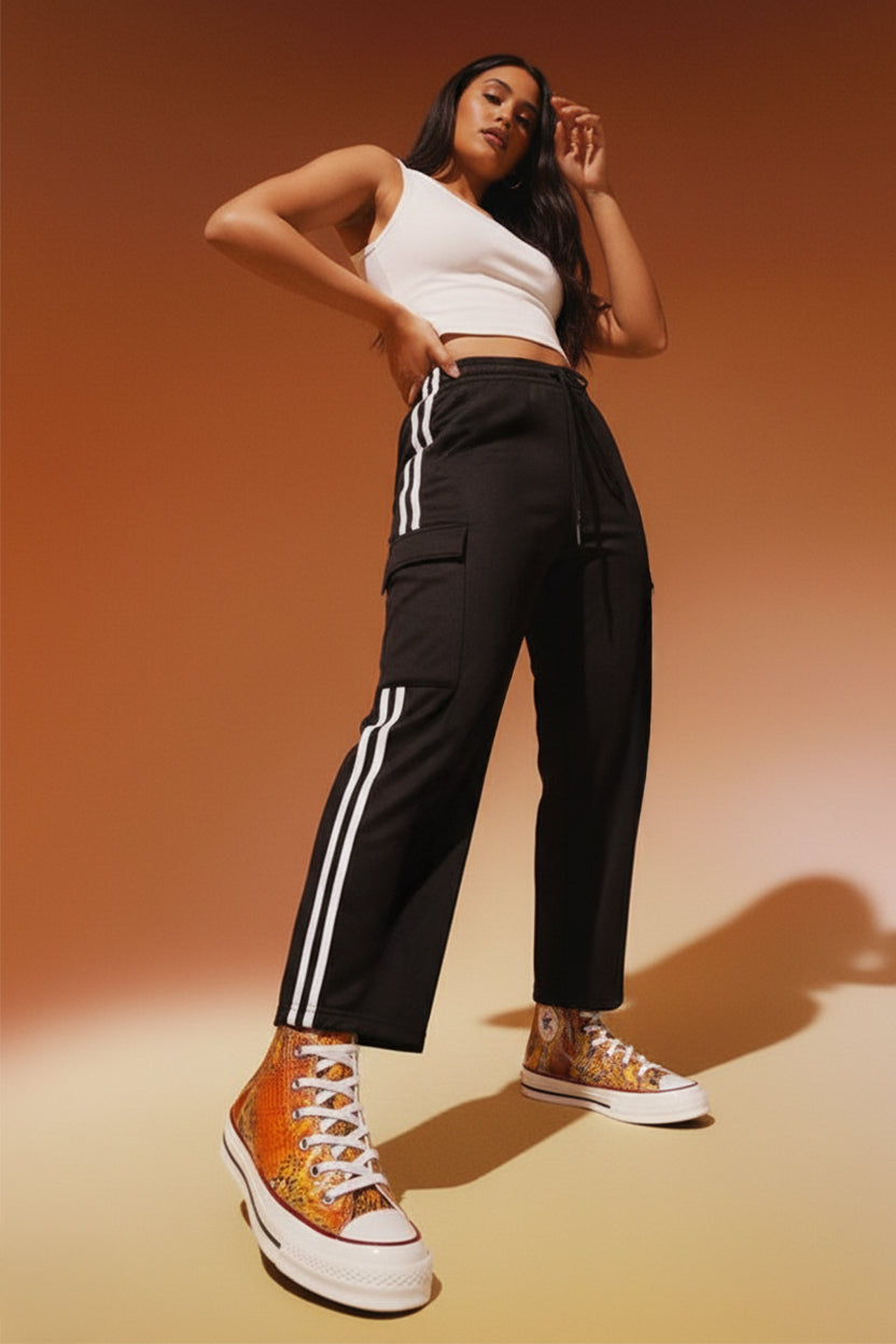 Black Street line Oversized 4 Pocket Knitted Cargo Jogger