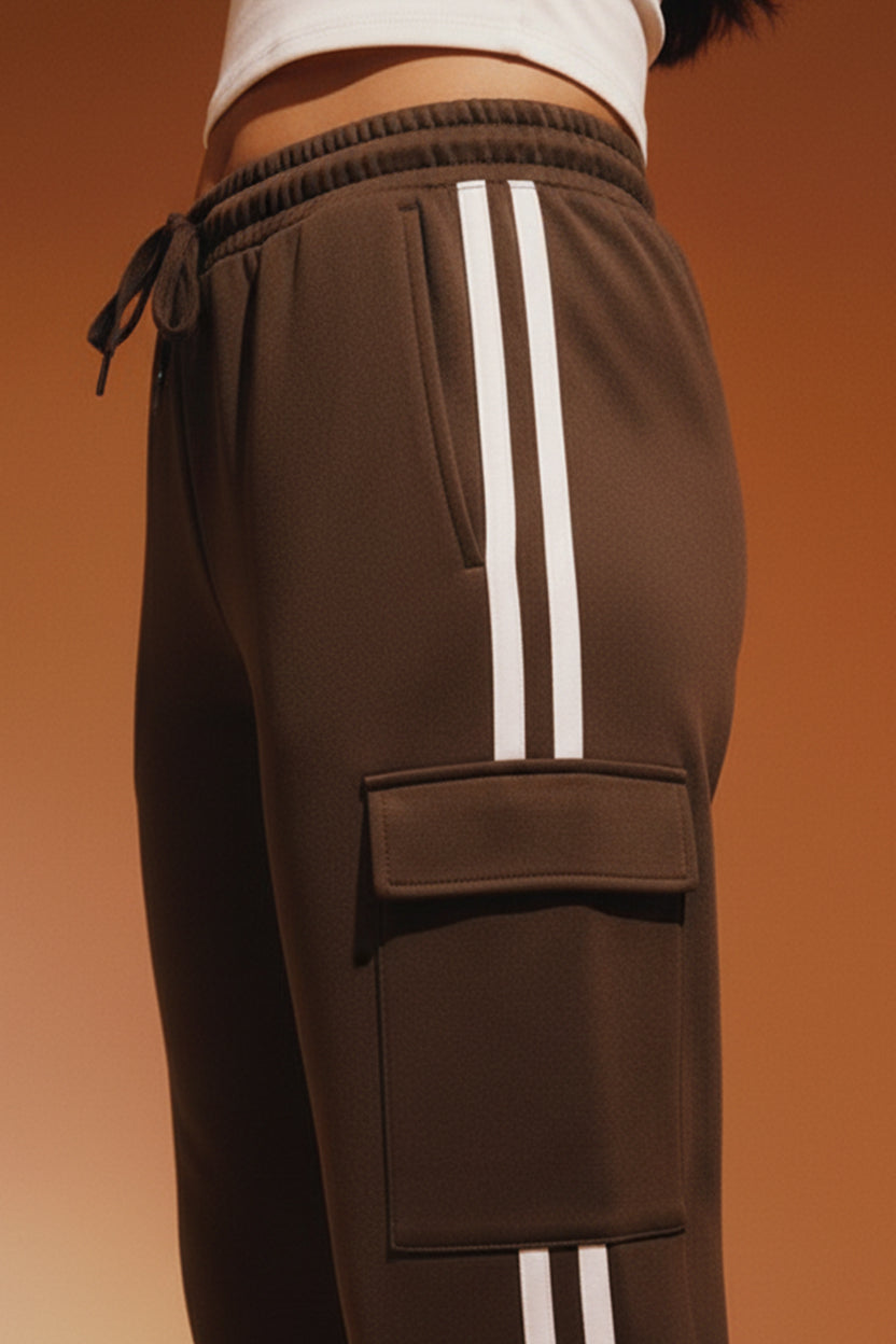 Brown Street line Oversized 4 Pocket Knitted Cargo Jogger