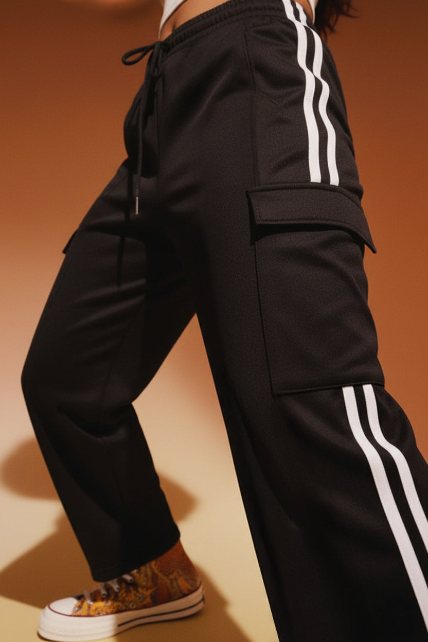 Black Street line Oversized 4 Pocket Knitted Cargo Jogger