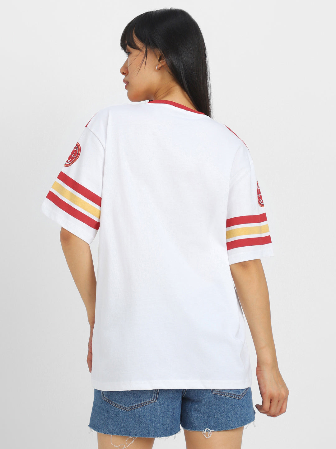 Winner White Graphic Printed Oversized T-Shirt